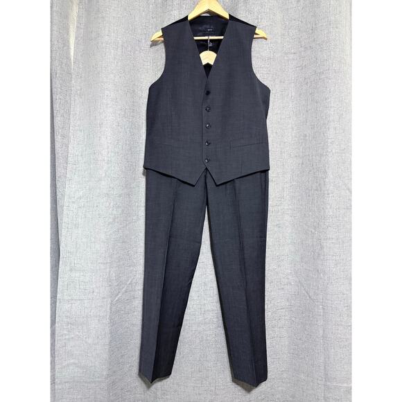 Kenneth Cole Vest Suit Pants Medium‎ Gray Slim Fit Awareness Wool Career Office - Picture 1 of 9